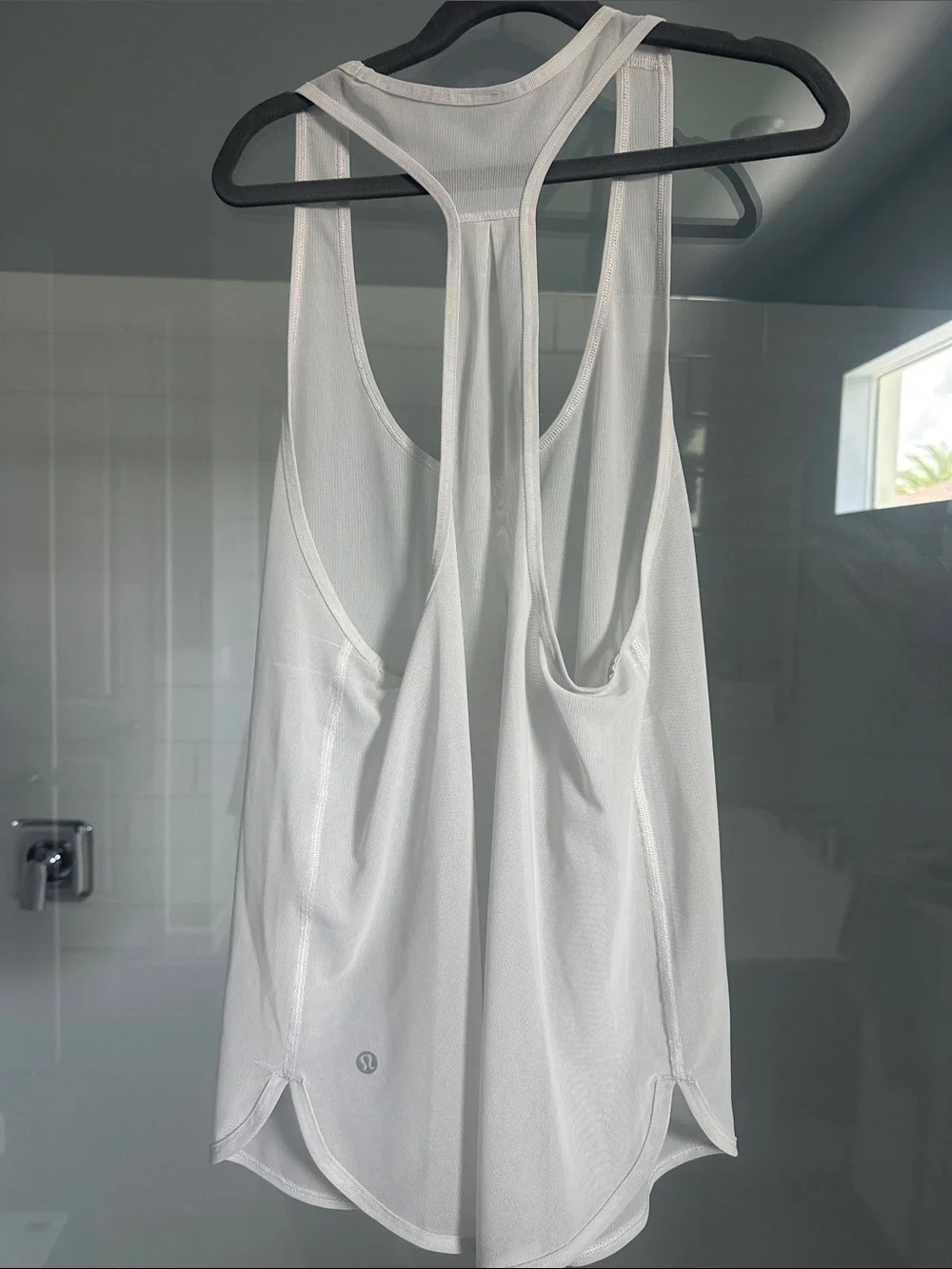 White Mesh Sleeveless Racerback Tank Top